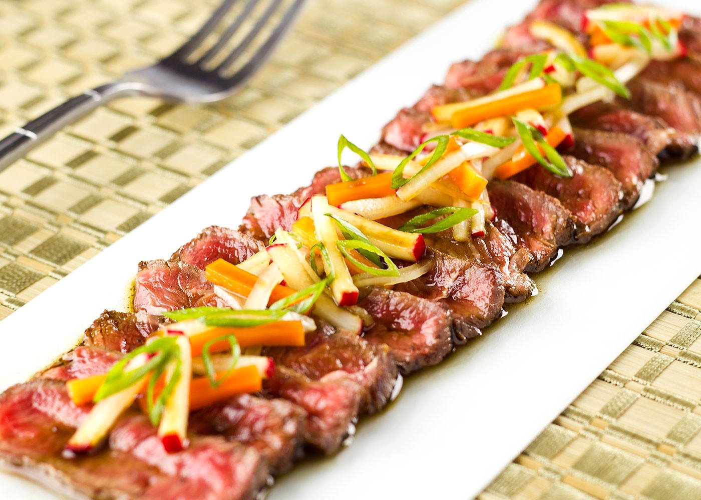 Beef Tataki on a plate