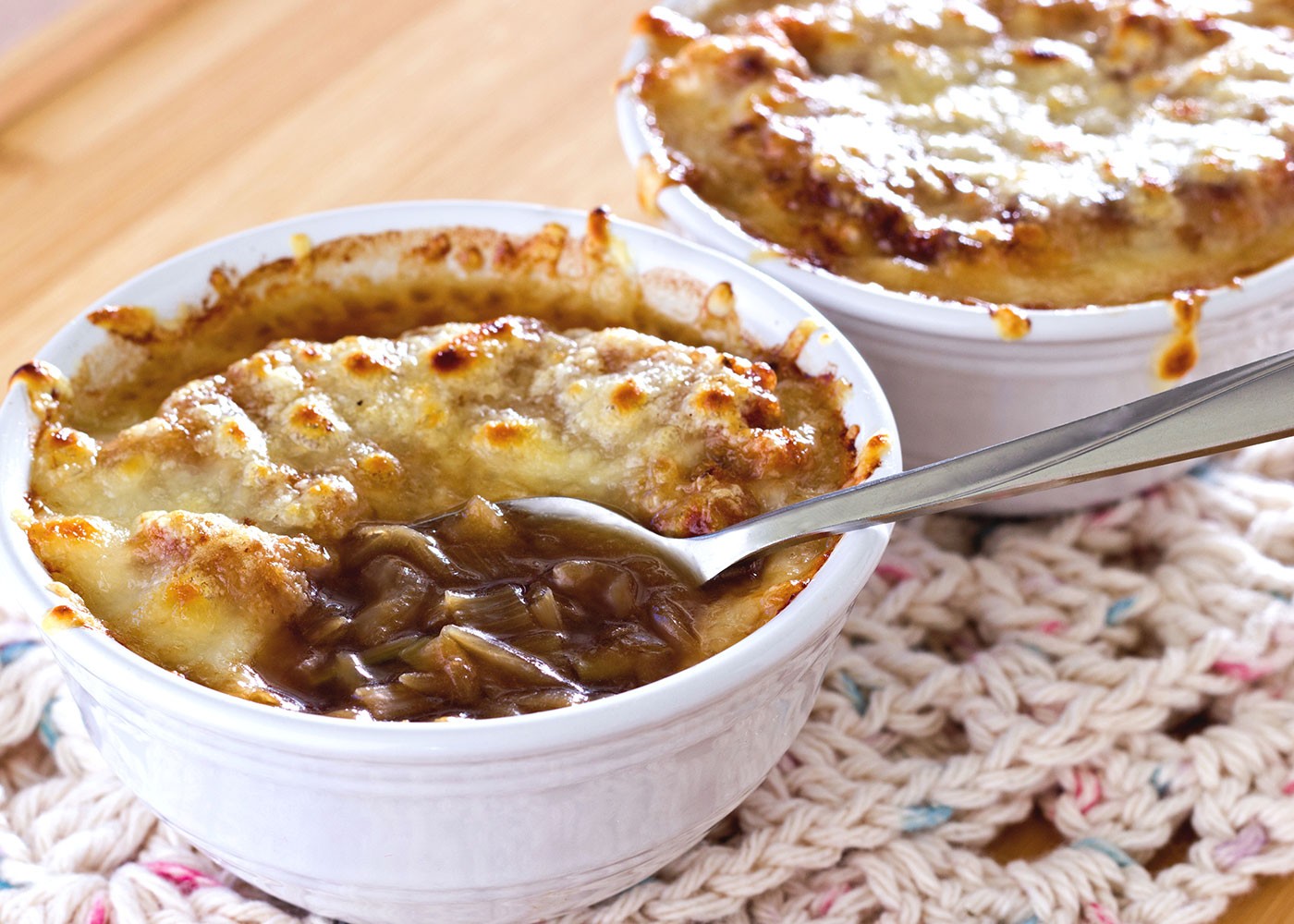 French Leek and Onion Soup with cheese