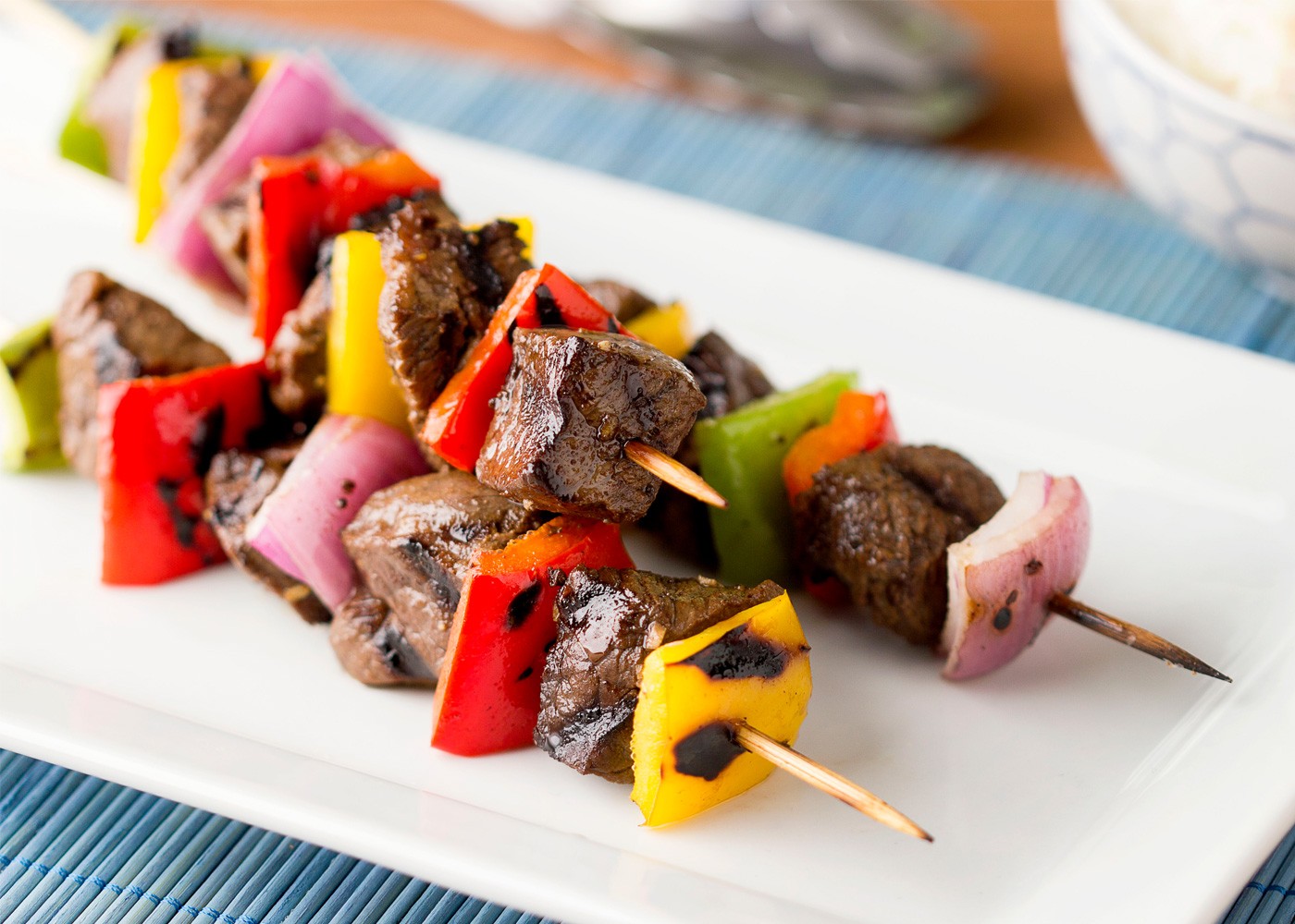 Grilled Marinated veggies on skewer