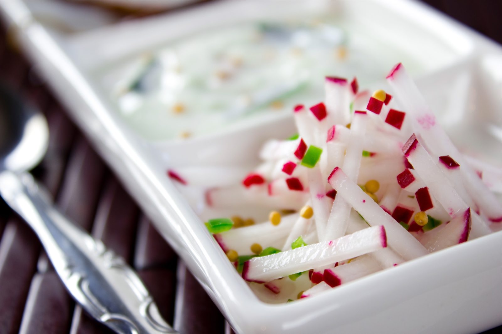Radish Raita salad in a bowl