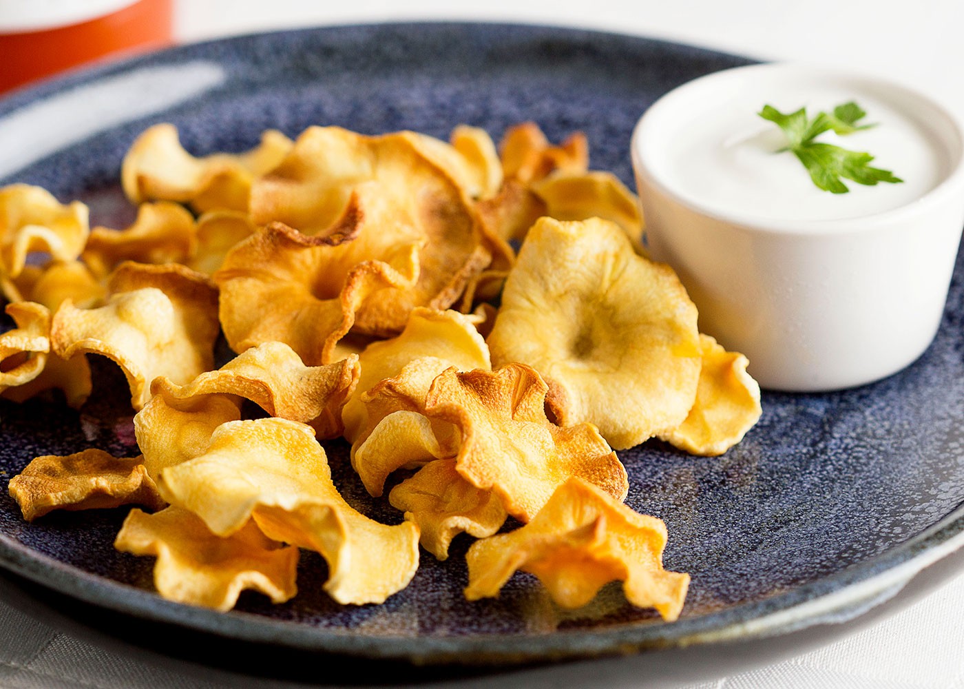 parsnip chips on a plate
