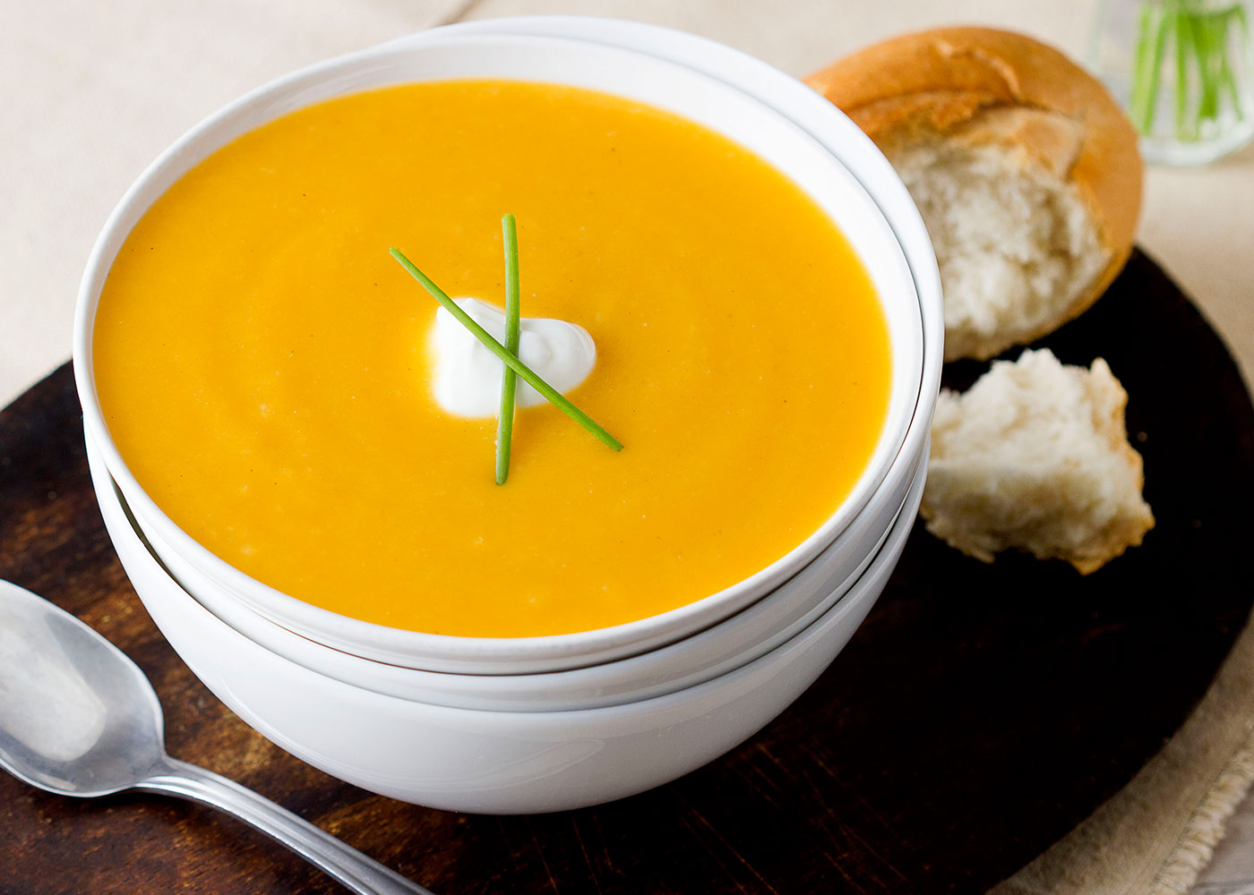 Parsnip squash soup in a bowl