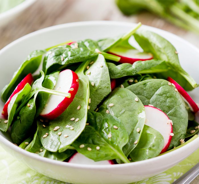 radish and spinach salad