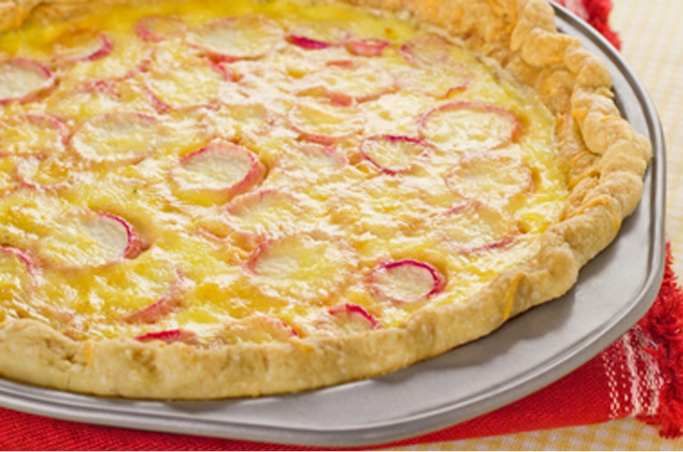 Radish Tart on a plate