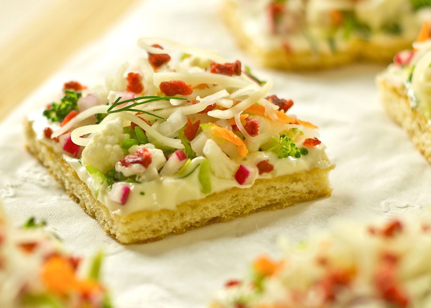 Veggie Squares on a plate