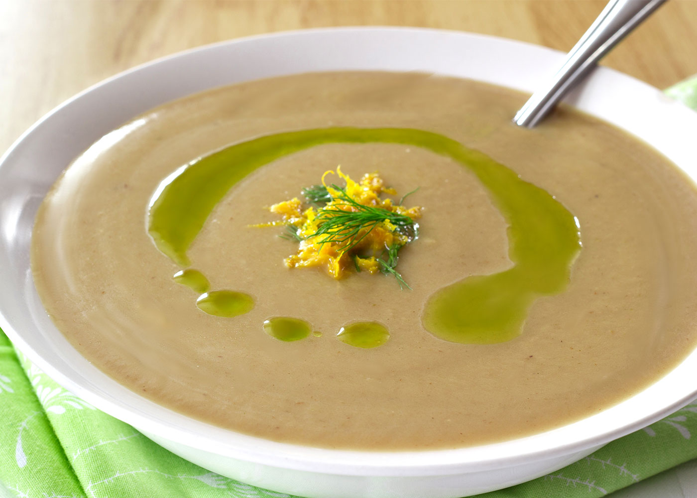 Roasted Fennel Soup with Parsley Oil