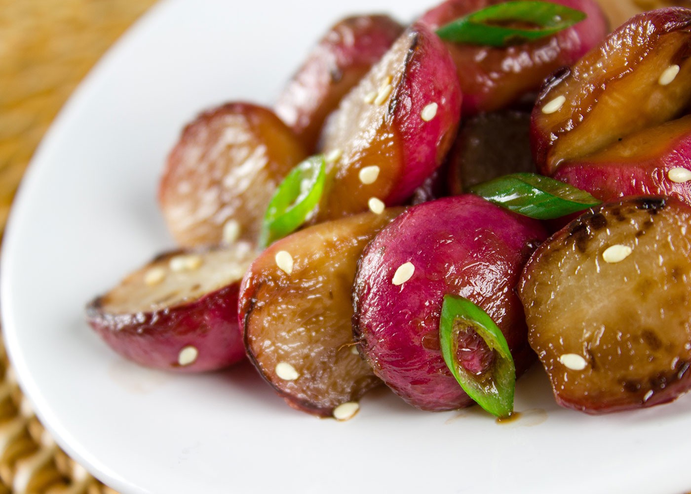 Roasted Radishes on a plate