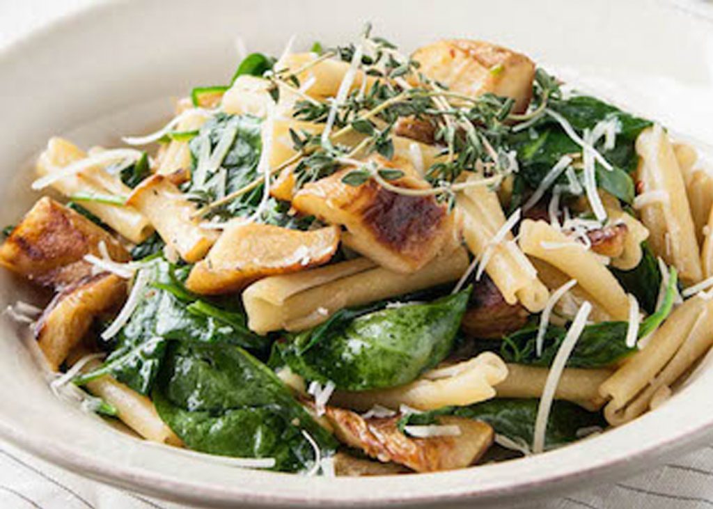 caramelized parsnip salad in a bowl