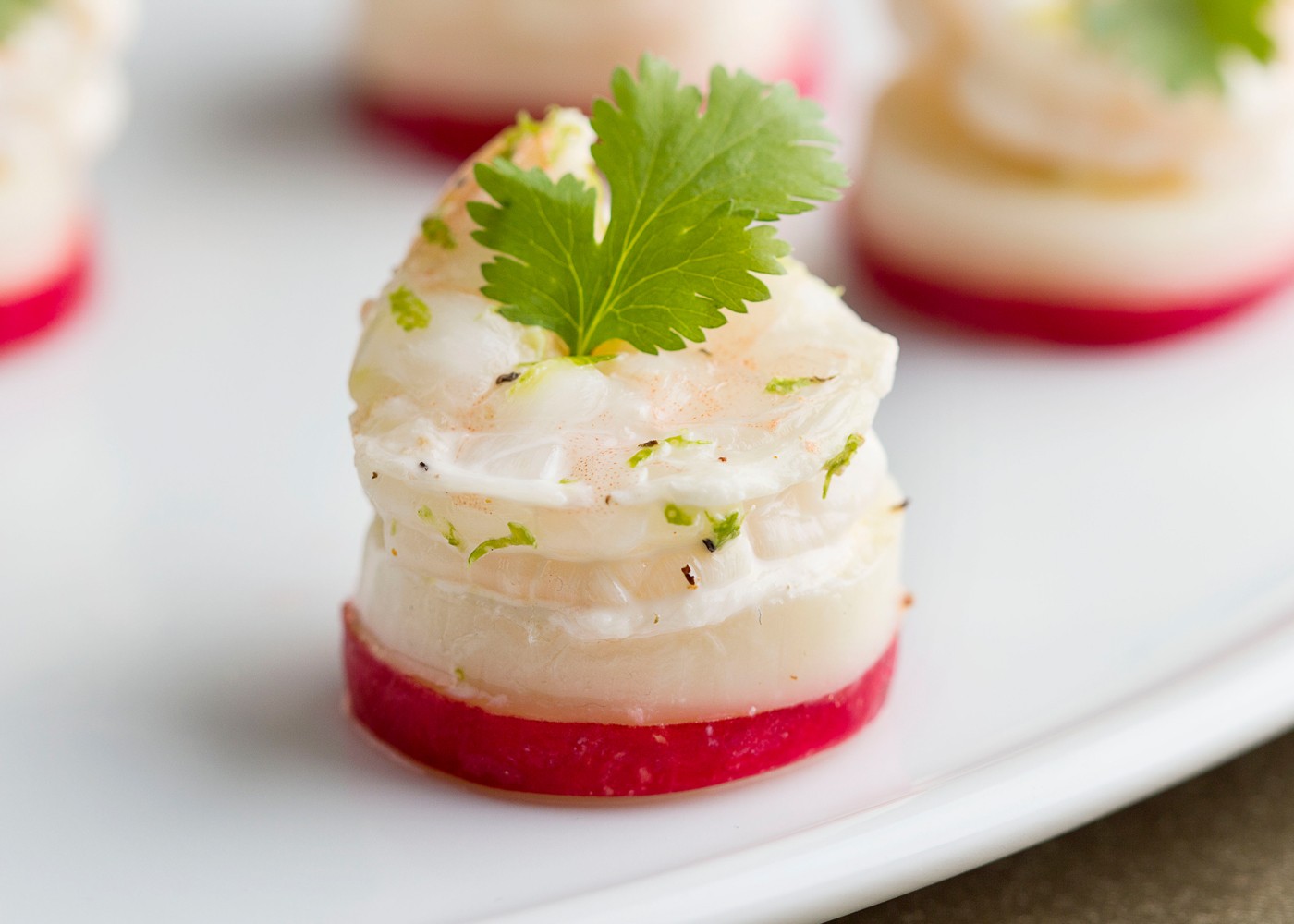 shrimp canepe with radishes