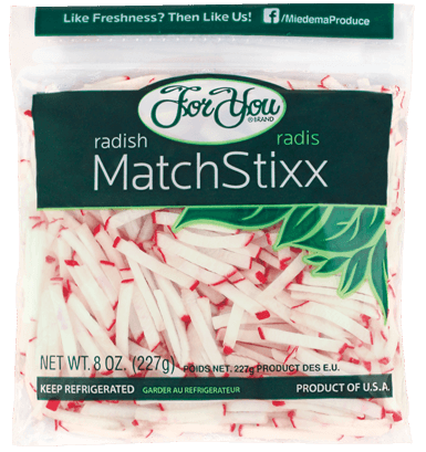 Closeup of For You Radish MatchStixx bag